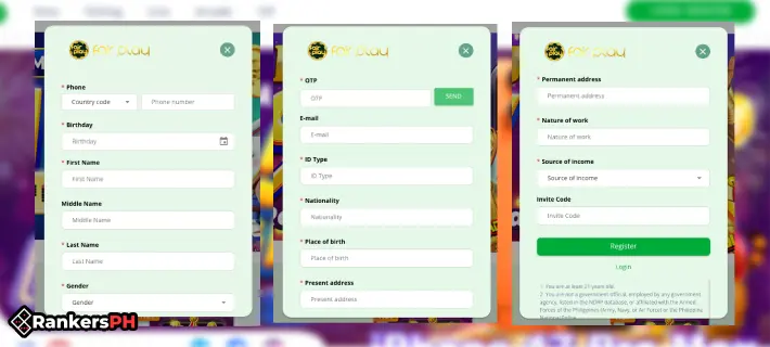 fairplay registration interface