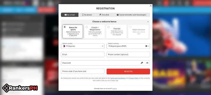 megapari registration interface