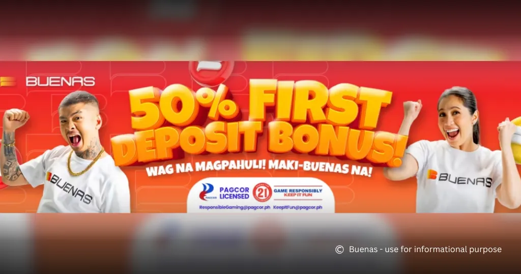 BUENAS 50% First Deposit Bonus