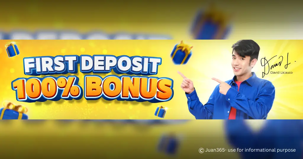 Juan365 100% First Deposit Bonus BANNER