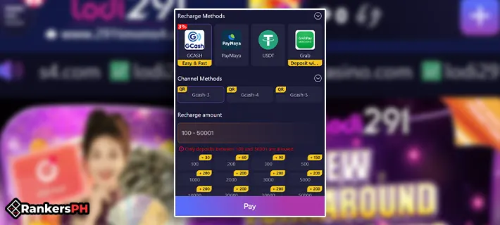 lodi291 deposit interface