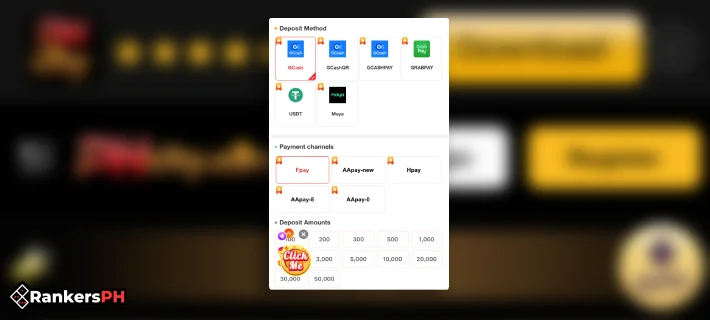 phcity deposit interface