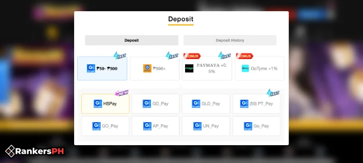 swerte99 deposit interface
