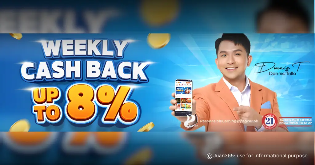 Juan365 Weekly Cashback banner