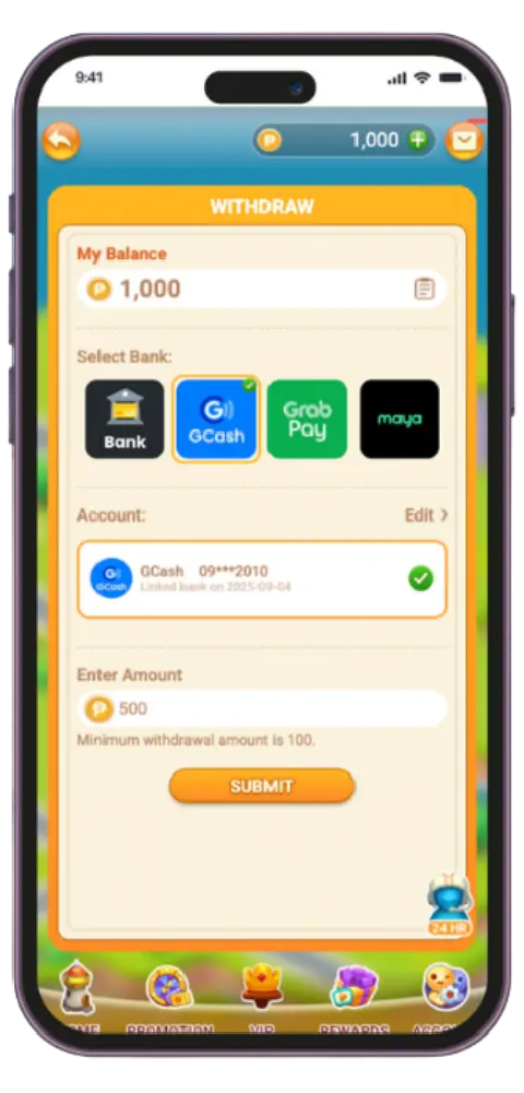 Step 2 Megabet Withdrawal